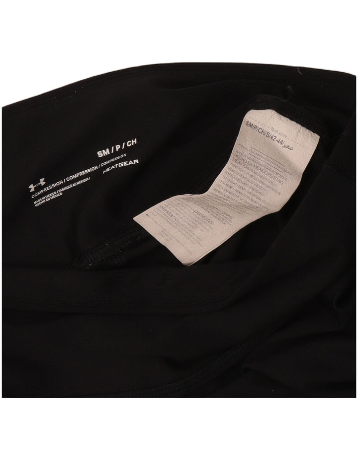 Under Armour Womens Heat Gear Leggings UK 10 Pequeno Poliéster Preto