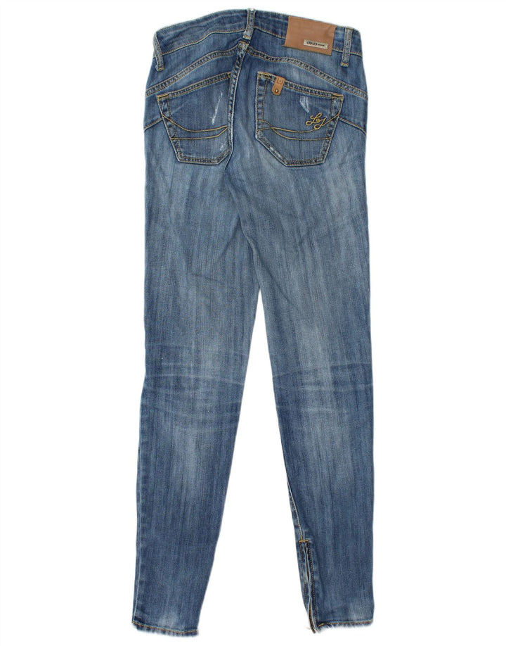 LIU JO Calça jeans skinny feminina desgastada W26 L30 azul