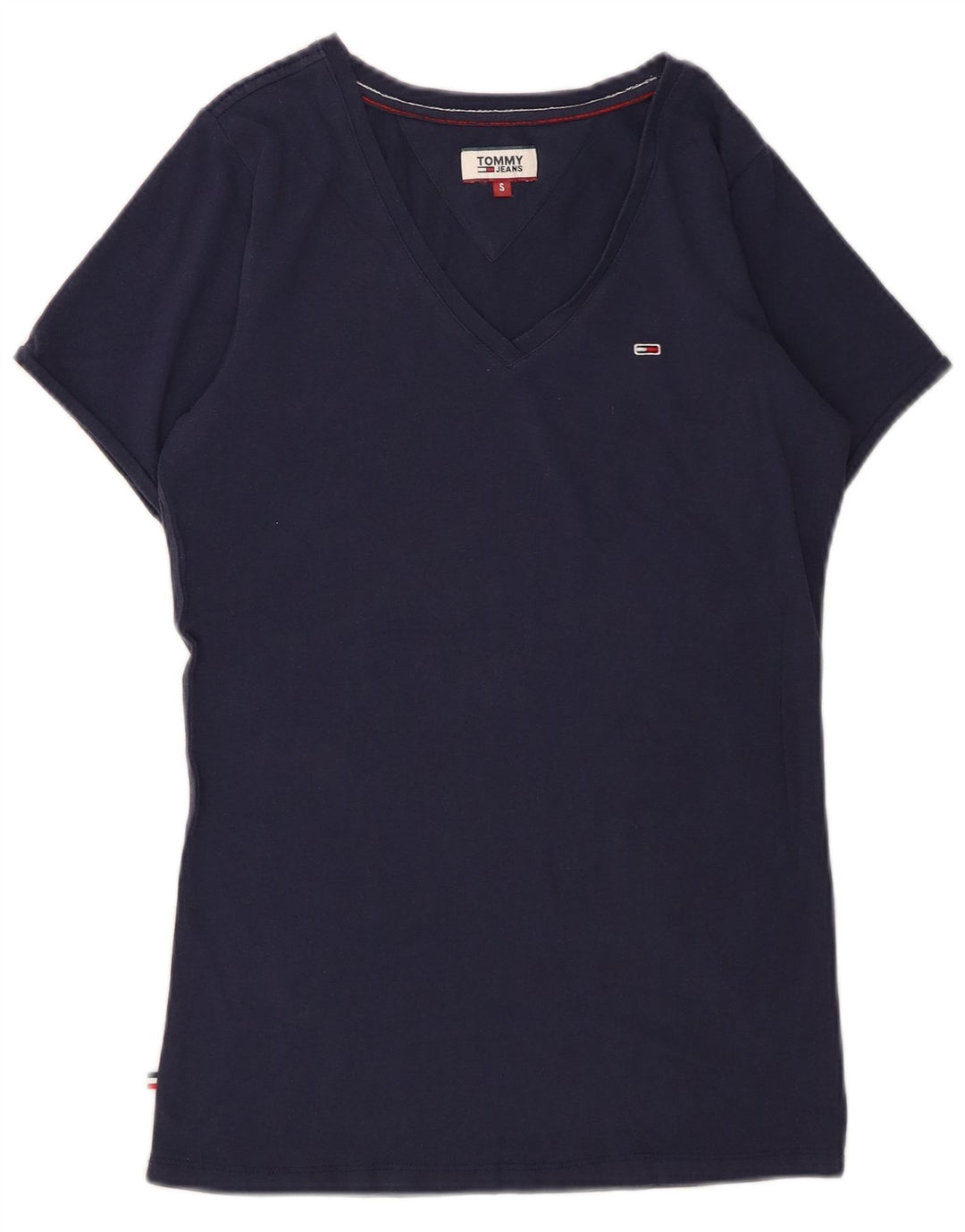 Camiseta feminina TOMMY HILFIGER UK 10 pequena azul marinho