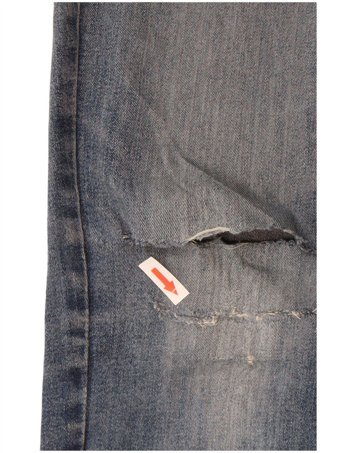 Calça Jeans Feminina Dack's Distressed Slim IT 46 Grande W30 L29 Azul Algodão
