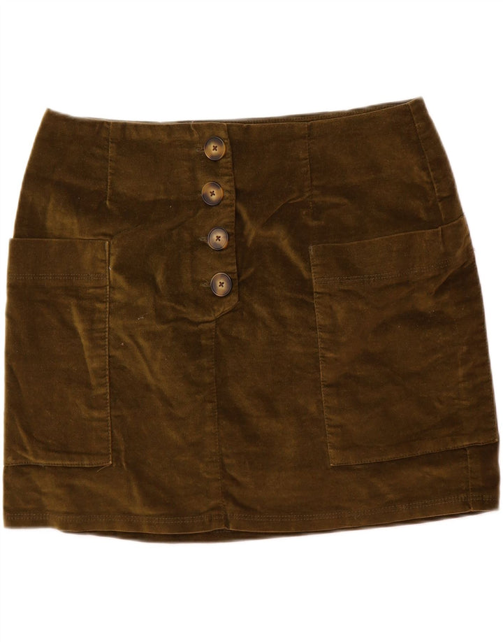 BDG Minissaia feminina média W30 algodão cáqui