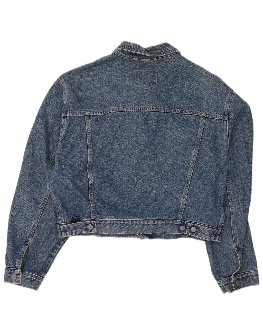 Jaqueta jeans feminina SISLEY cropped grande Reino Unido 10 algodão azul pequeno