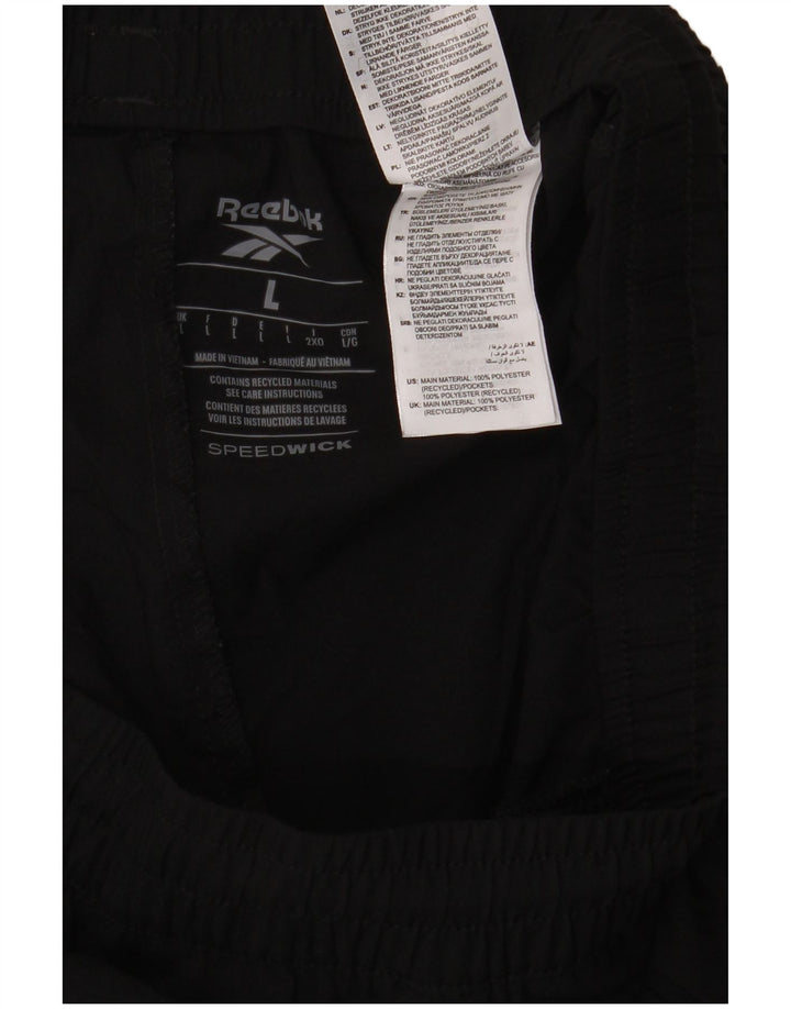 Calça de treino masculina Reebok grande poliéster preto