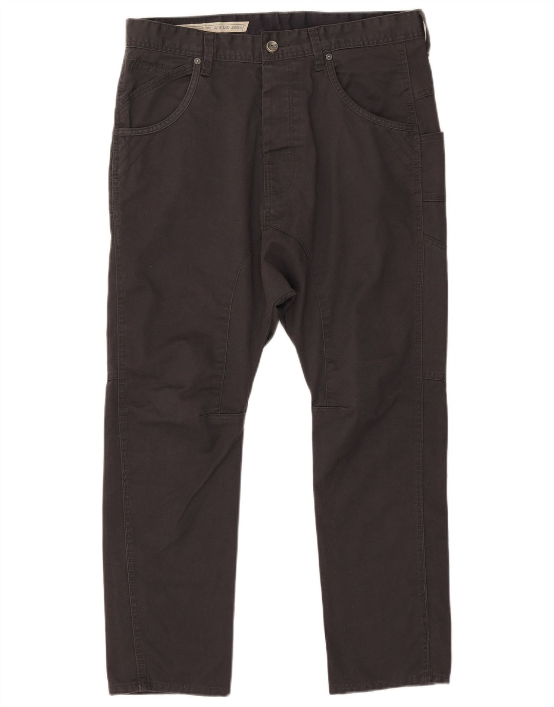 Calça casual slim masculina Jack & Jones W34 L25 poliéster preto