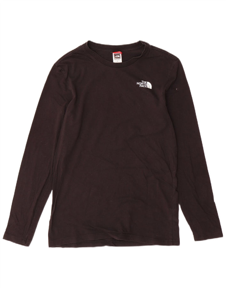 THE NORTH FACE Top gráfico masculino manga comprida pequeno algodão preto