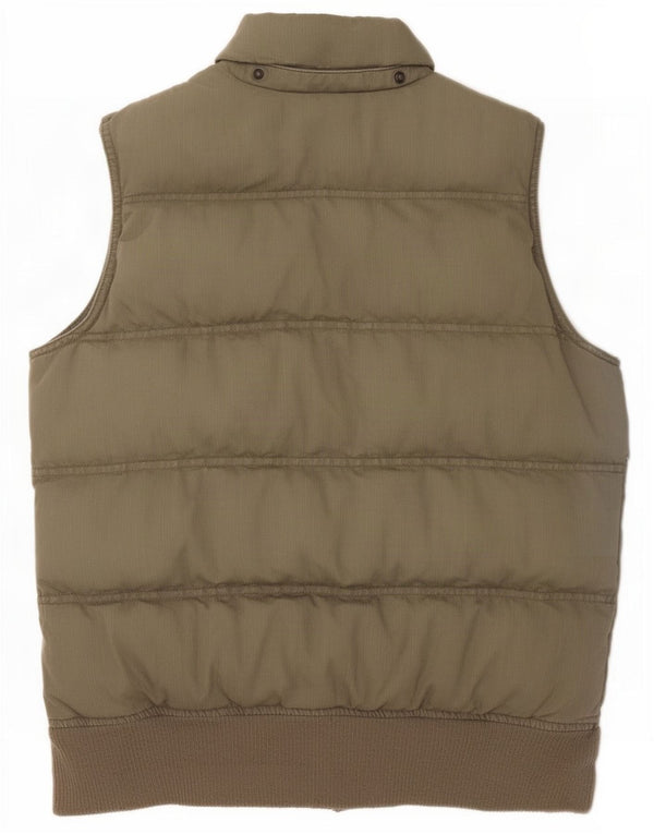 Colete acolchoado feminino Fat Face UK 10 pequeno algodão cáqui