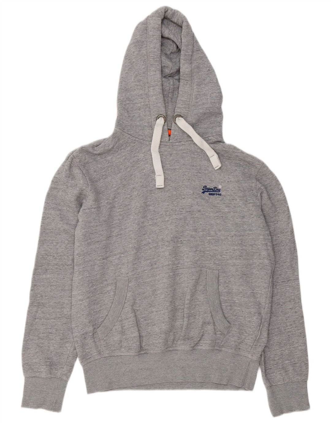 Suéter com capuz masculino Superdry grande algodão manchado cinza