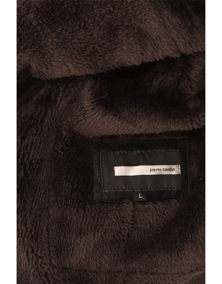 Jaqueta blazer masculina Pierre Cardin com 2 botões Sherpa Reino Unido 40 grande preta