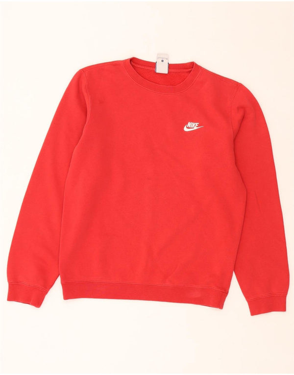 NIKE Mens Moletom Jumper Pequeno Algodão Vermelho