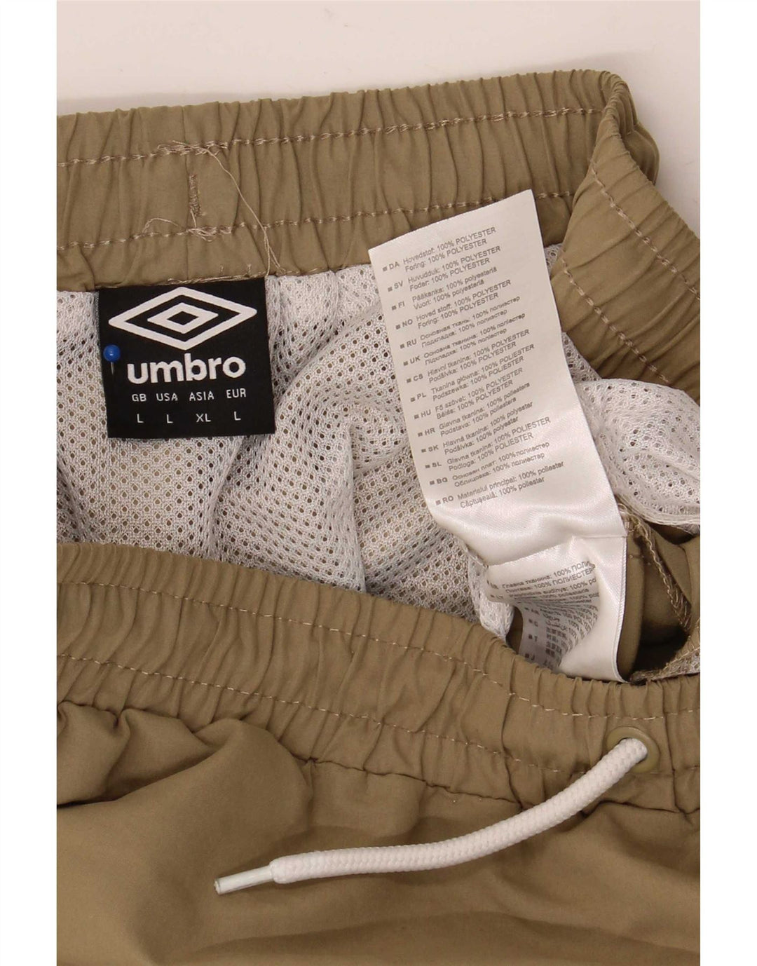 Umbro Shorts de natação masculino gráfico grande poliéster colorblock cáqui