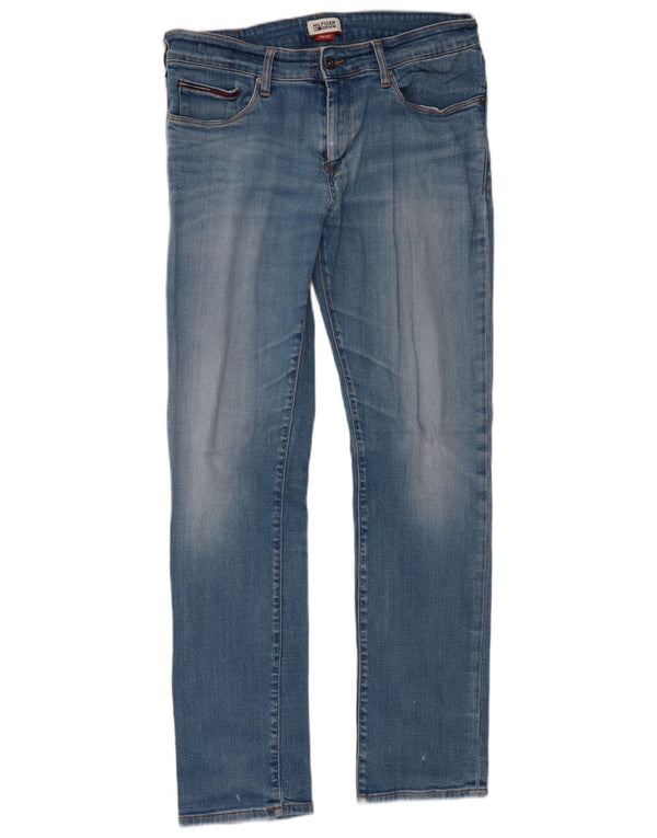 Tommy Hilfiger Masculino Slim Jeans W34 L32 Azul Algodão