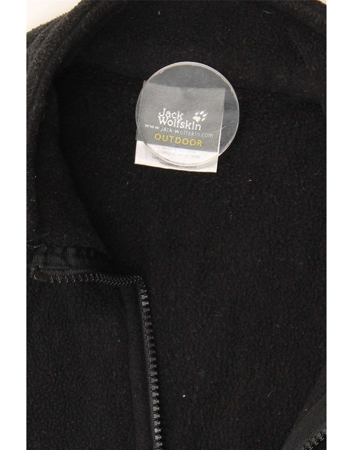 Jaqueta feminina de lã Jack Wolfskin UK 12/14 poliéster preto médio