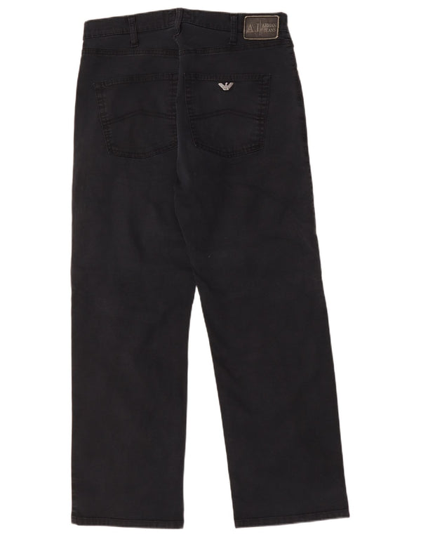 Calça jeans reta masculina Armani W32 L28 algodão preto
