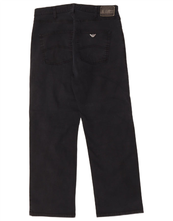 Calça jeans reta masculina Armani W32 L28 algodão preto