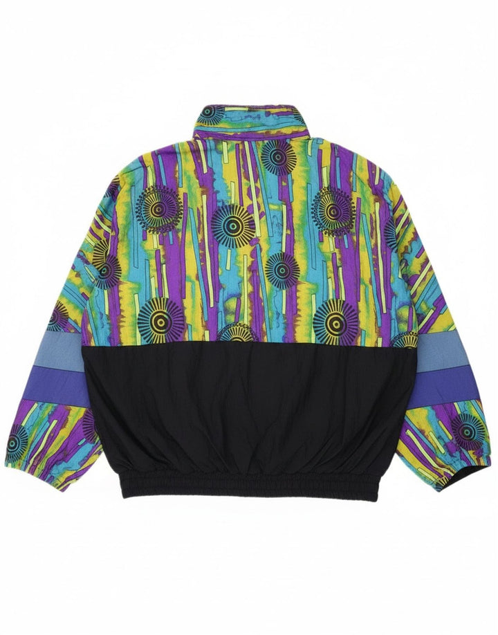 Jaqueta Anorak vintage feminina com padrão abstrato Reino Unido 16 grande multicolorida