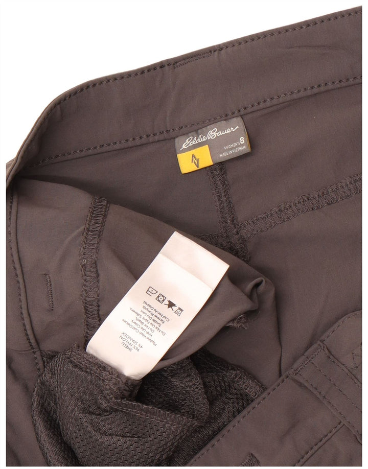 Shorts cargo feminino Eddie Bauer US 8 médio W32 cinza nylon