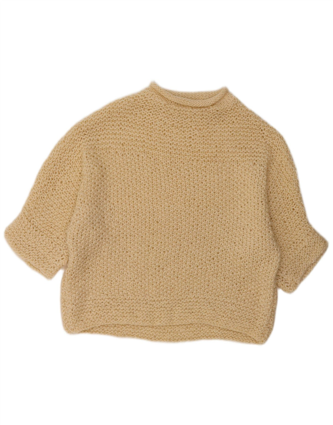 Suéter feminino VINTAGE com gola redonda grande UK 18 XL off white