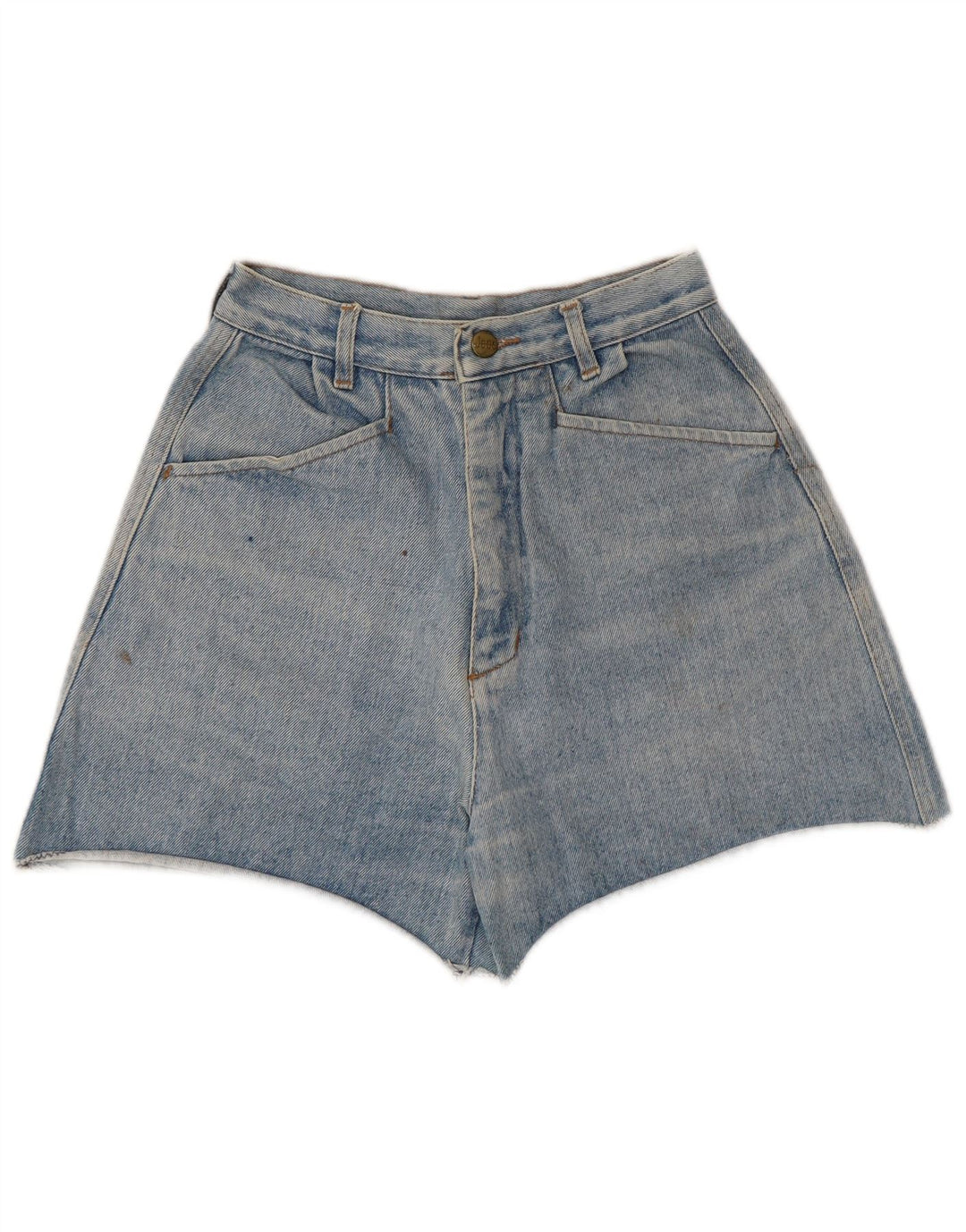 Shorts jeans feminino vintage de cintura alta W24 XS azul