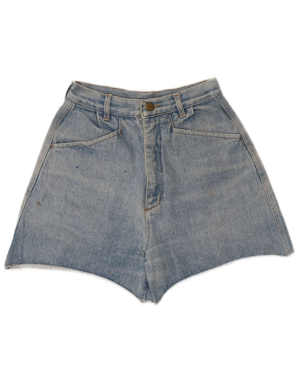 Shorts jeans feminino vintage de cintura alta W24 XS azul