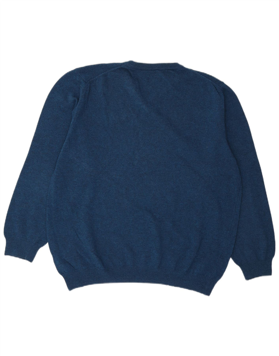 Suéter masculino VINTAGE com decote em V IT 54/56 XL azul lã nova