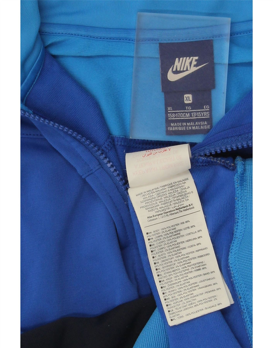Jaqueta Nike Boys Tracksuit Top 13-14 Anos XL Azul Colorblock Poliéster