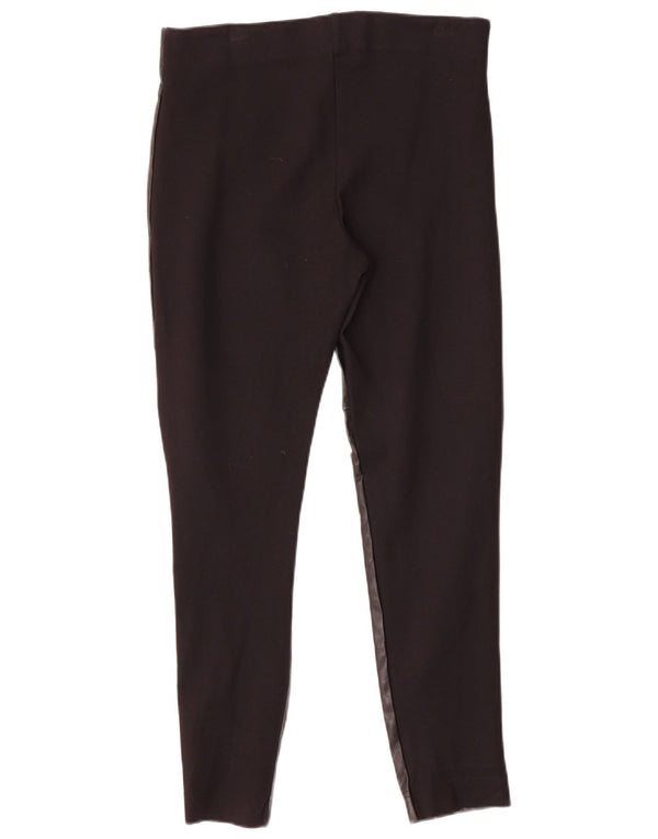 Leggings femininas de couro sintético Marks & Spencer Reino Unido 14 grandes poliuretano preto
