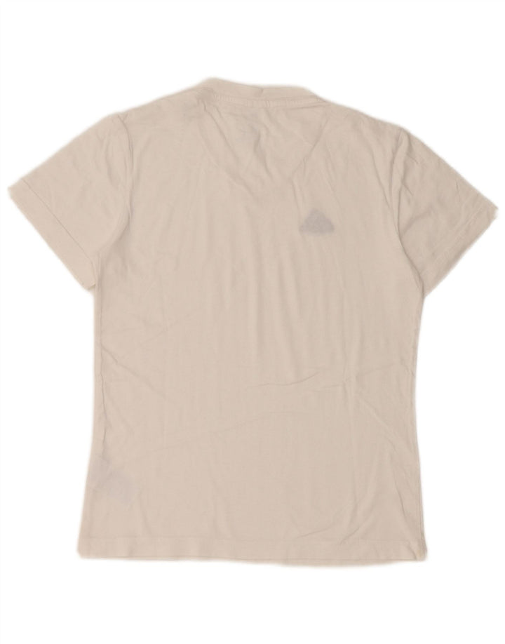 ADIDAS Womens T-Shirt Top UK 8/10 Pequeno Algodão Branco
