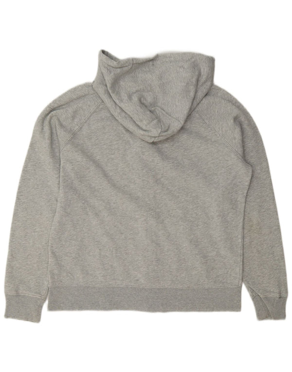 Suéter feminino Gap com capuz e zíper gráfico UK 18 XL algodão manchado cinza