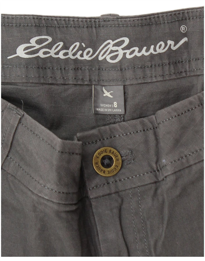 Shorts Chino feminino Eddie Bauer US 8 médio W32 algodão cinza