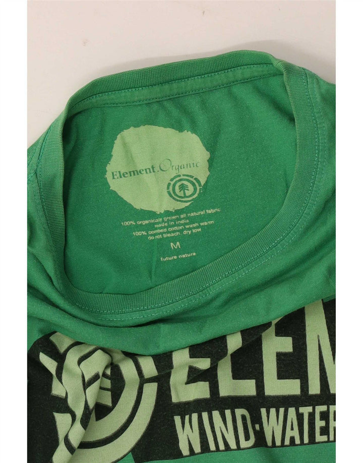 Element Camiseta masculina gráfica Top médio algodão verde