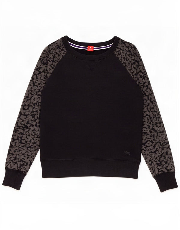 Puma moletom feminino jumper UK 12 médio preto estampa animal