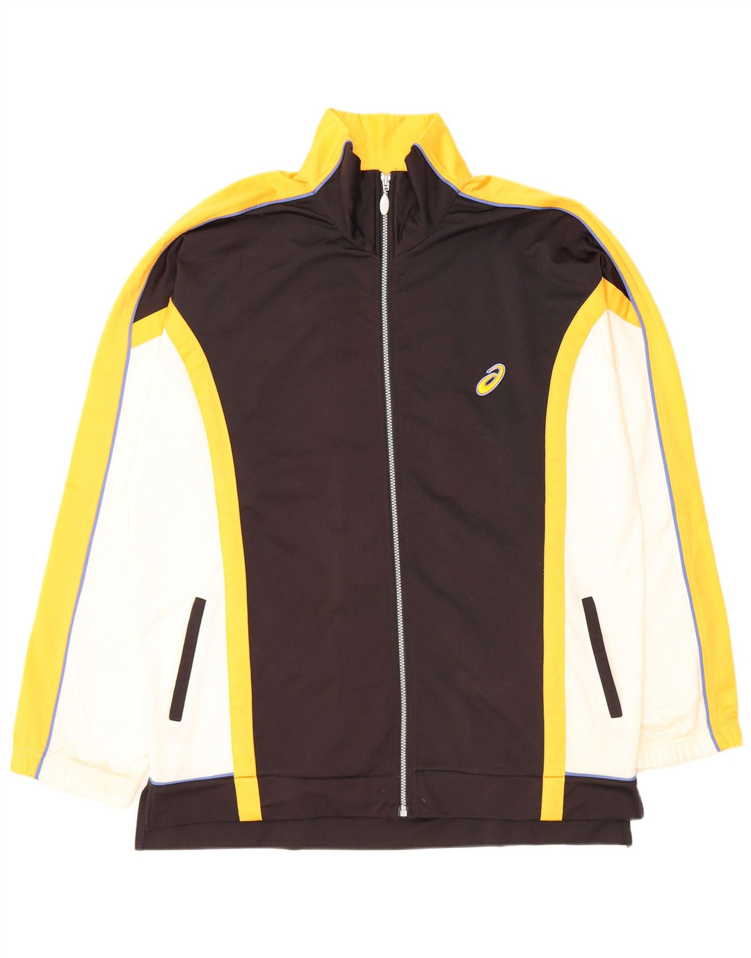 ASICS Mens Graphic Tracksuit Top Jaqueta XL Preto Colourblock Poliéster