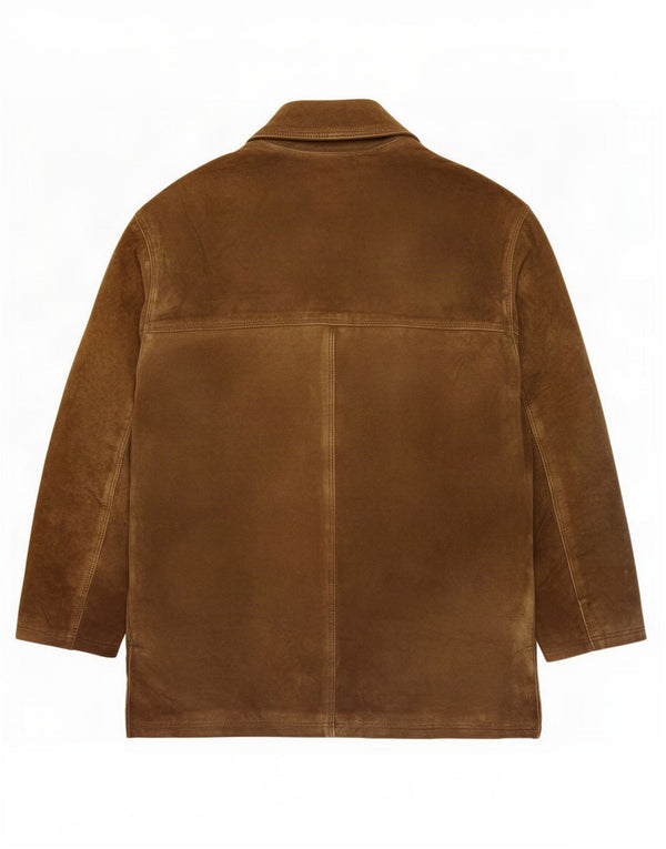 Jaqueta de camurça masculina vintage Reino Unido 36 couro marrom pequeno
