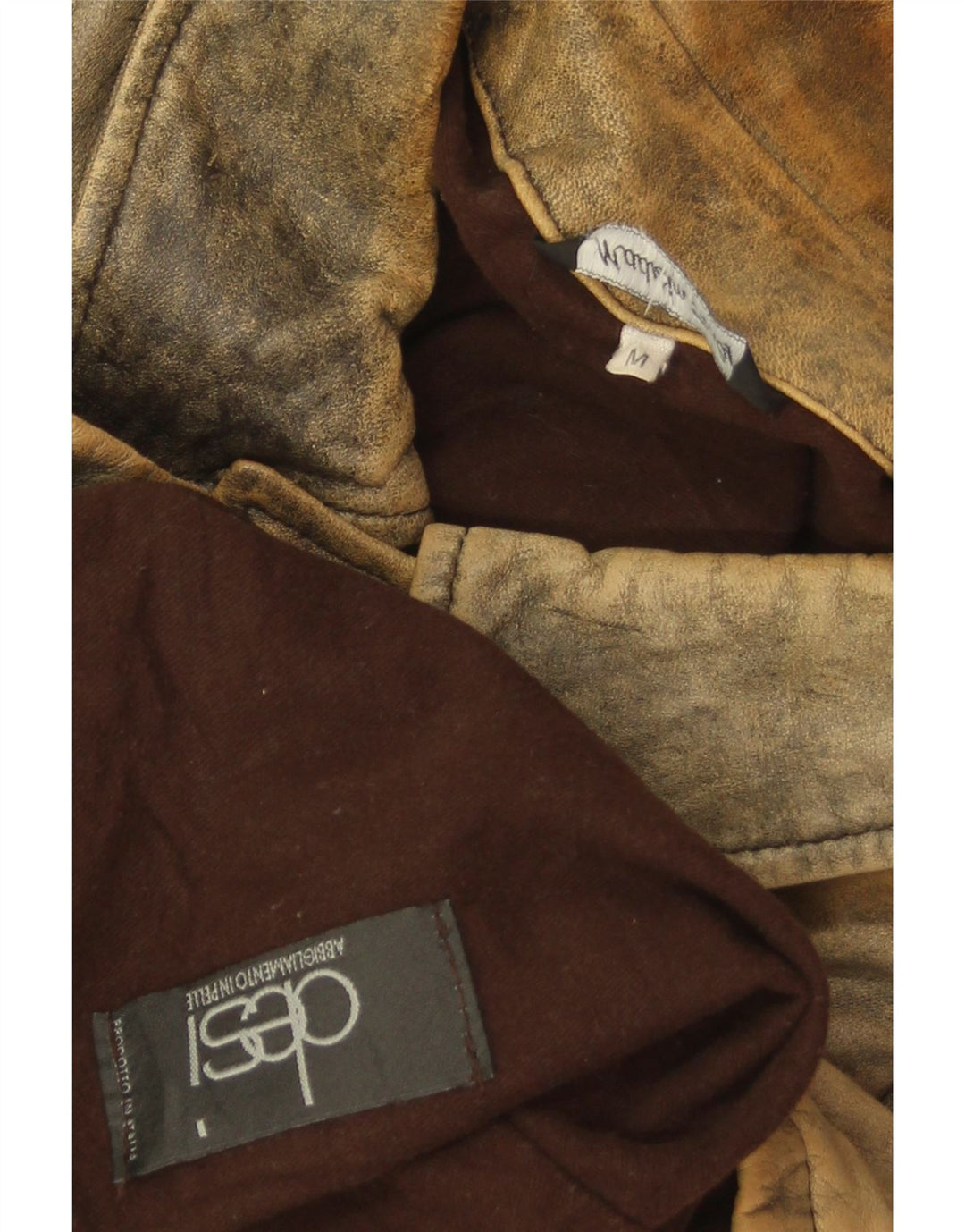 Jaqueta de couro masculina Desi UK 38 couro marrom médio