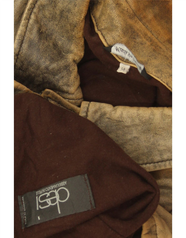 Jaqueta de couro masculina Desi UK 38 couro marrom médio