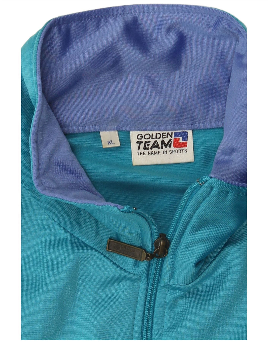 Poliéster azul dourado do XL Colourblock do revestimento superior do fato de treino dos homens da equipe