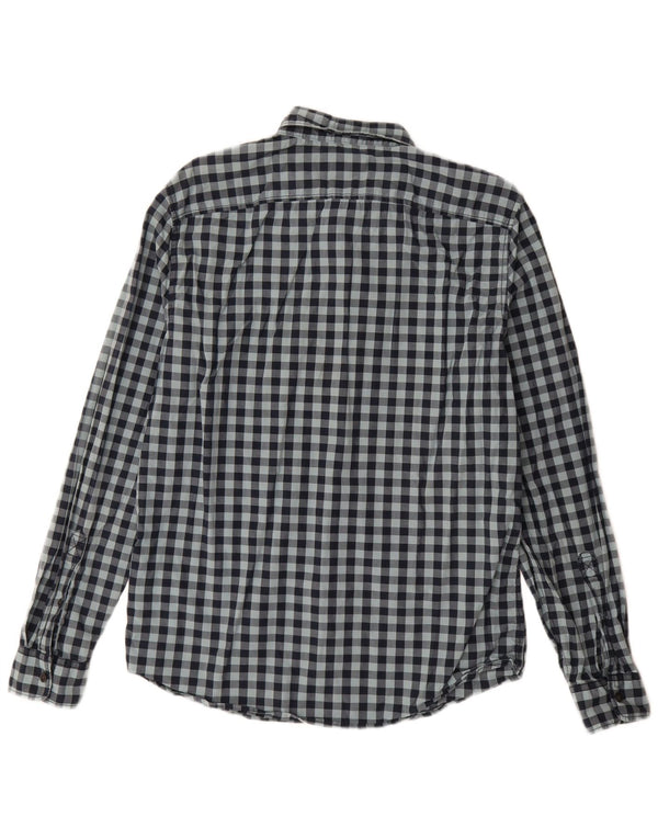 Camisa masculina Timberland Slim Fit média azul marinho algodão guingão