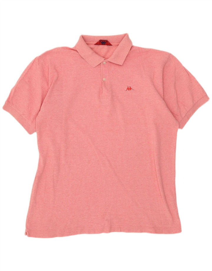 Camisa polo masculina Kappa grande algodão rosa