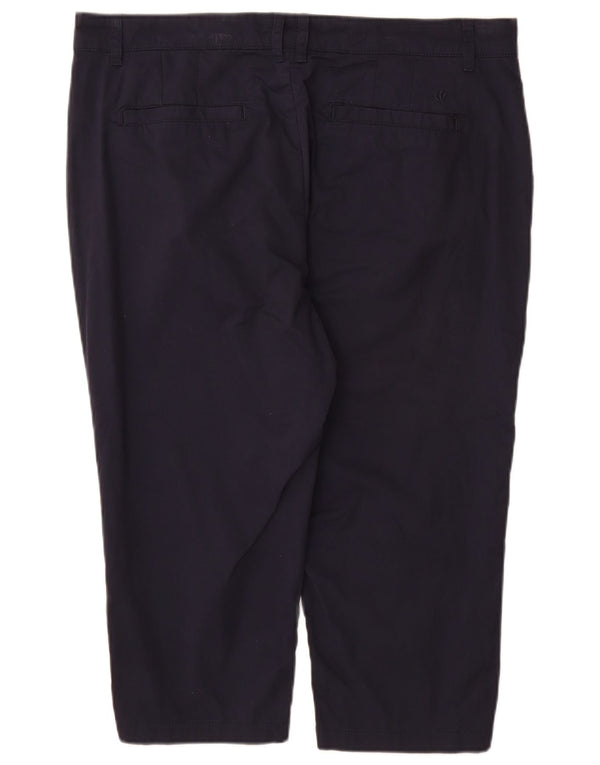 Calça feminina Fat Face cintura alta cortada UK 18 XL W40 L20 azul marinho
