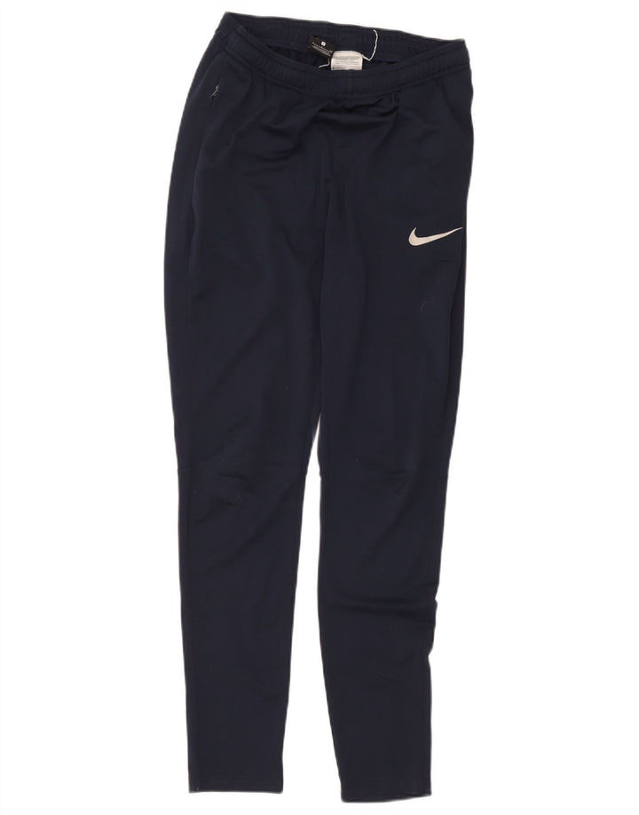 Calça de treino feminina Nike Dri Fit UK 8 pequena azul marinho poliéster