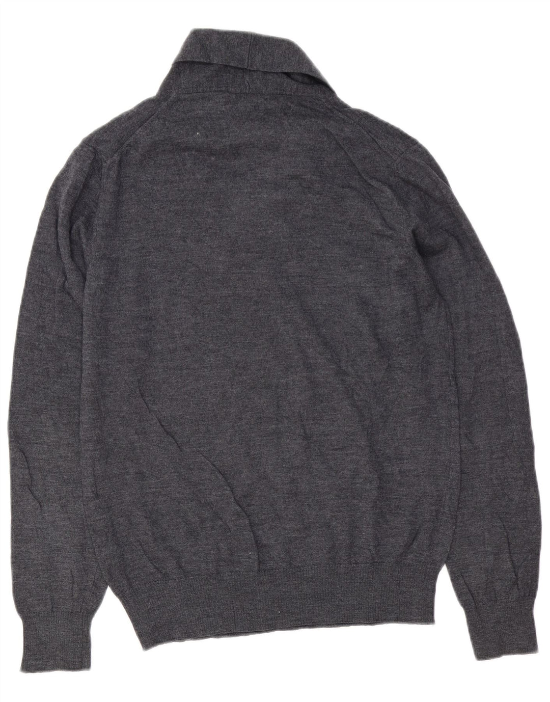Zara Suéter masculino com gola xale grande lã cinza