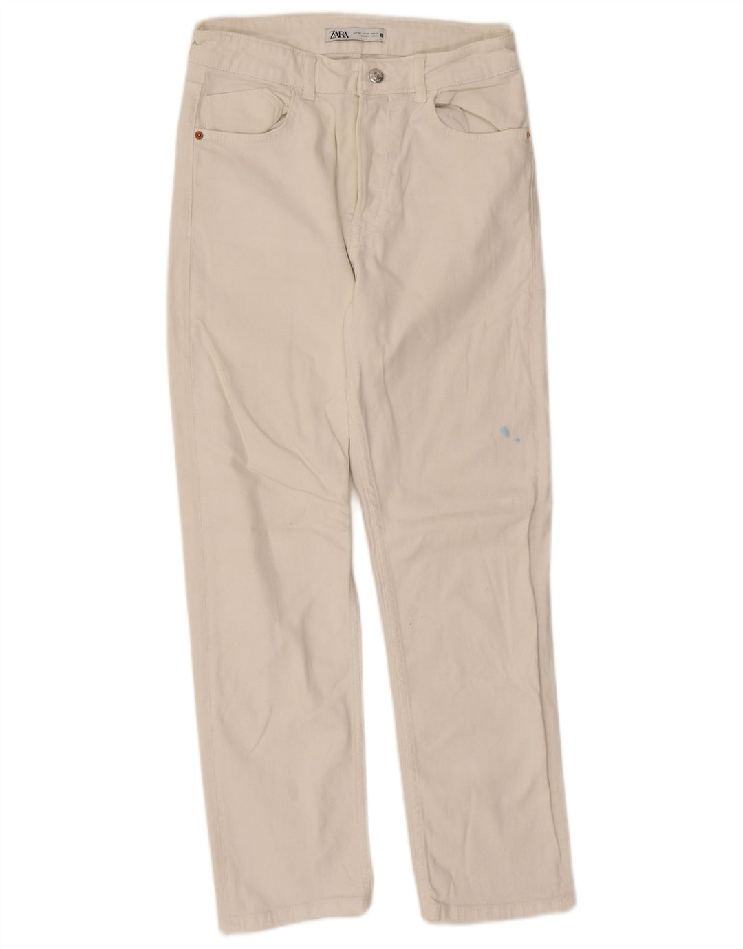 Calça jeans reta feminina Zara EU 38 pequena W28 L26 branca