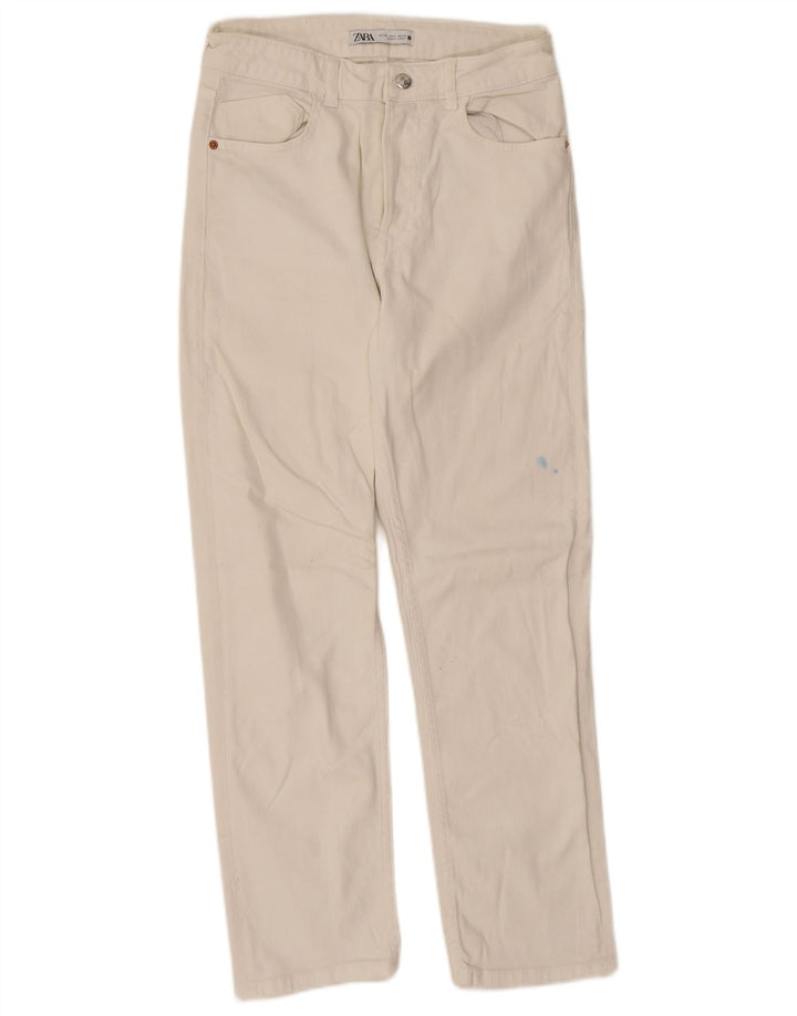 Calça jeans reta feminina Zara EU 38 pequena W28 L26 branca