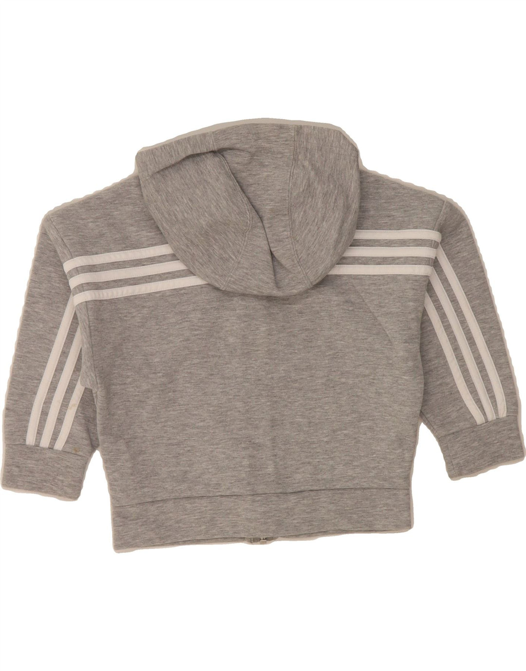 ADIDAS Boys Zip Hoodie Sweater 5-6 Years Grey Flecked Cotton Vintage Adidas and Second-Hand Adidas from Messina Hembry 