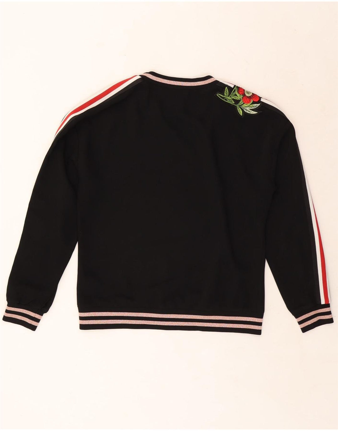 Suéter feminino TED BAKER Reino Unido 14 poliéster floral preto médio