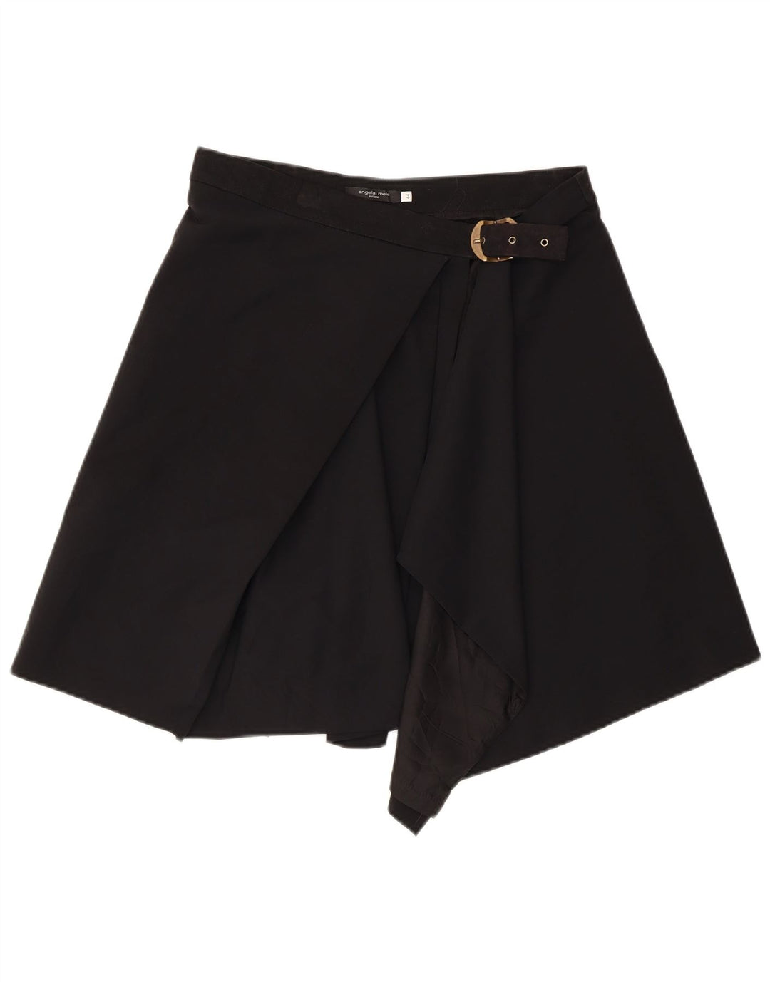 ANGELA MELE Saia feminina envolvente IT 44 médio W30 lã preta