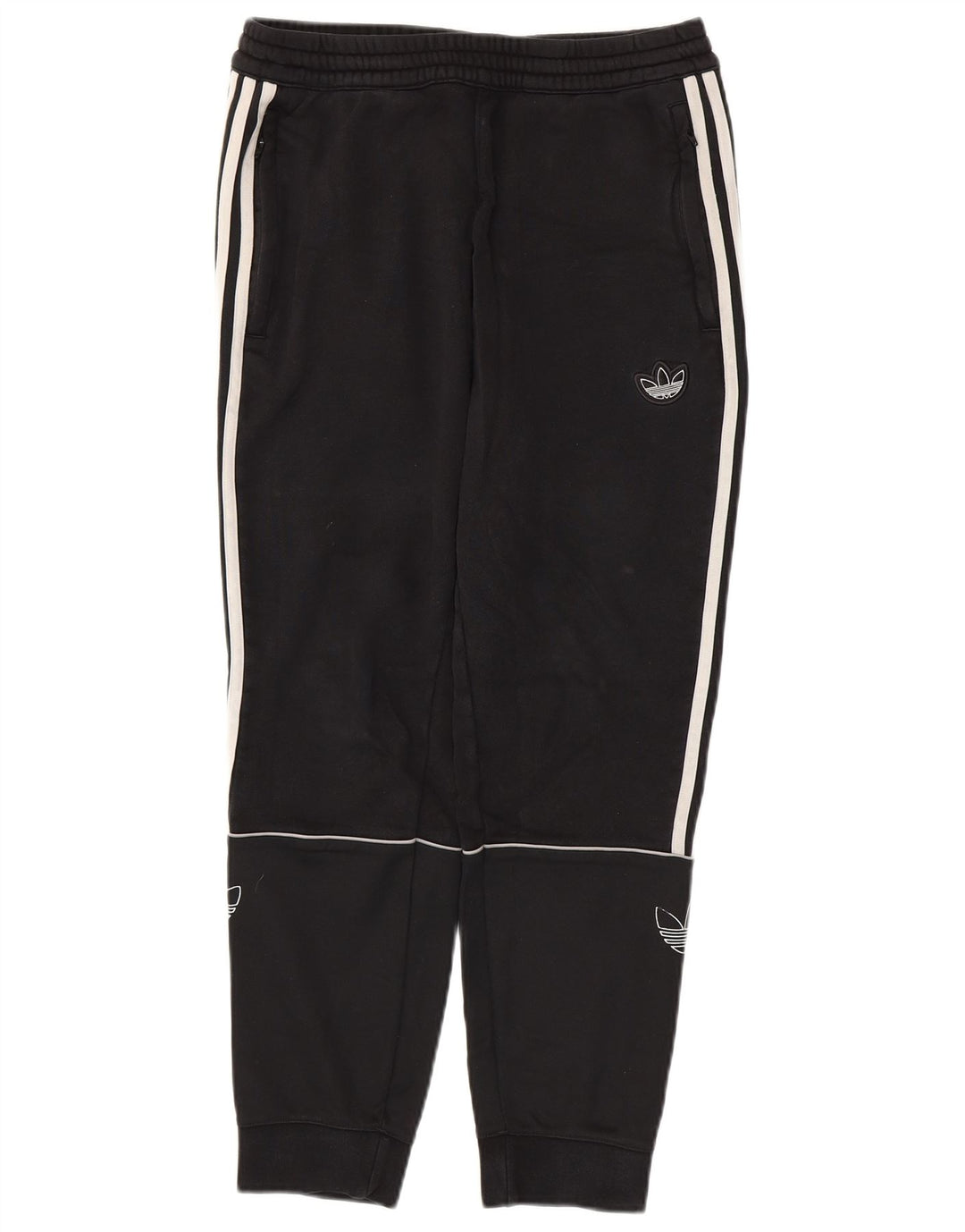 ADIDAS Mens Graphic Tracksuit Calças Joggers Médio Algodão Preto