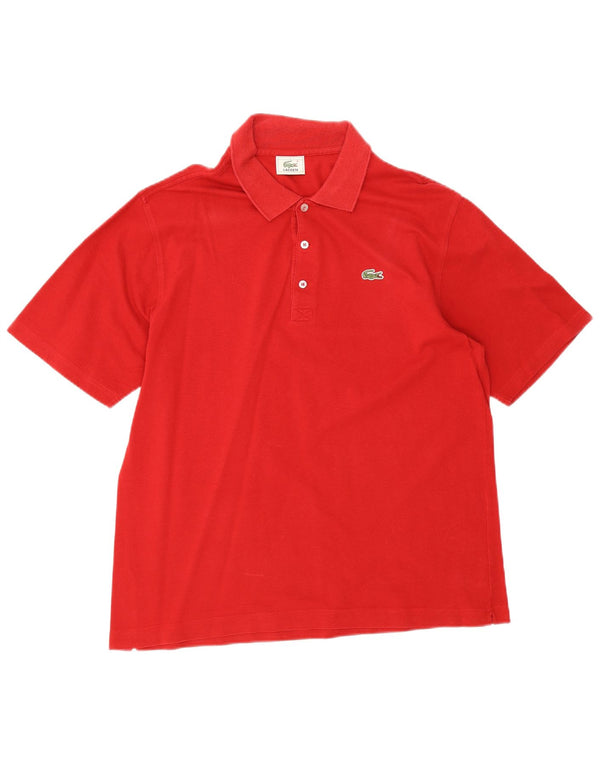 Camisa polo masculina Lacoste tamanho 5 grande algodão vermelho