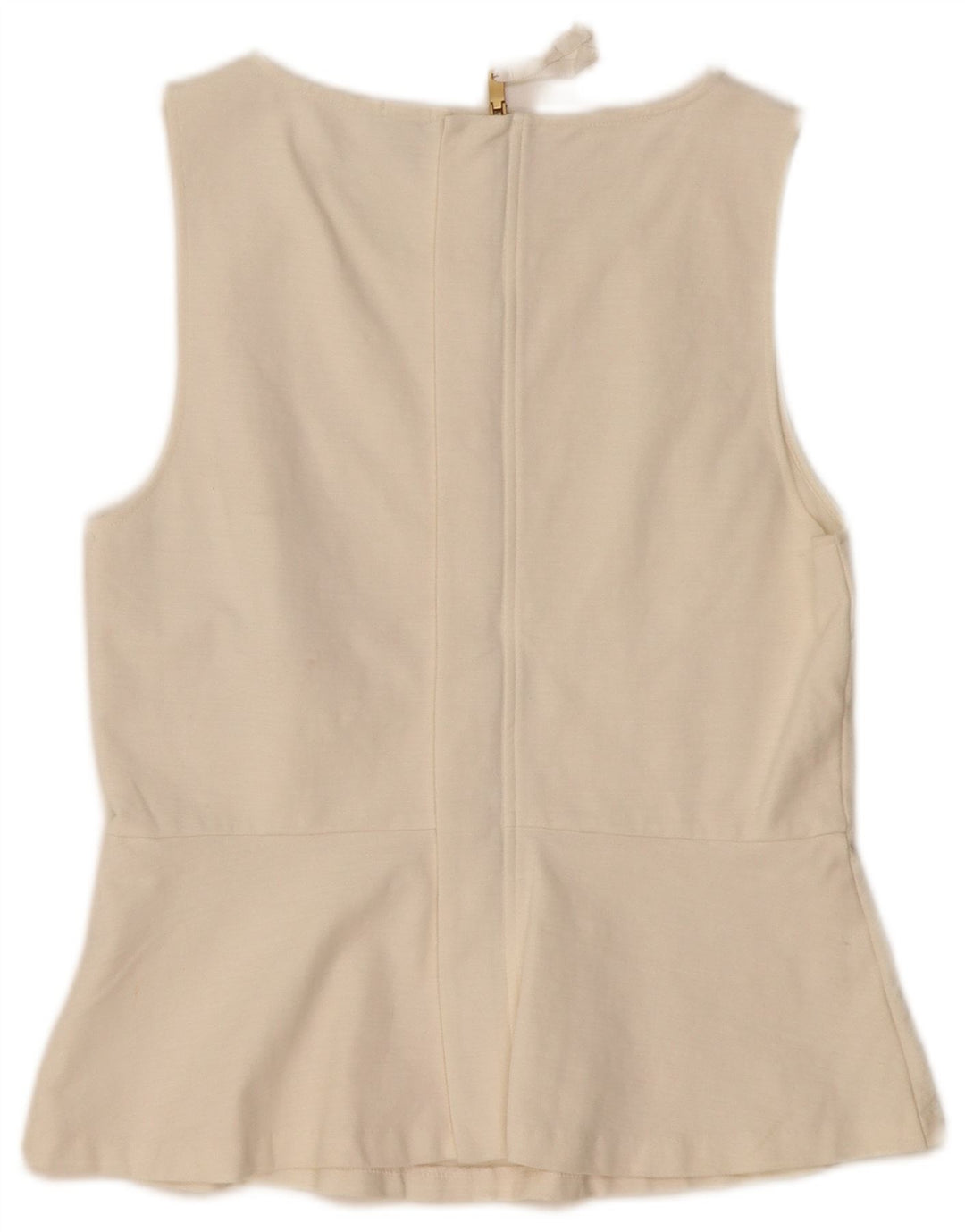 Blusa feminina sem mangas J. CREW UK 12 algodão branco médio