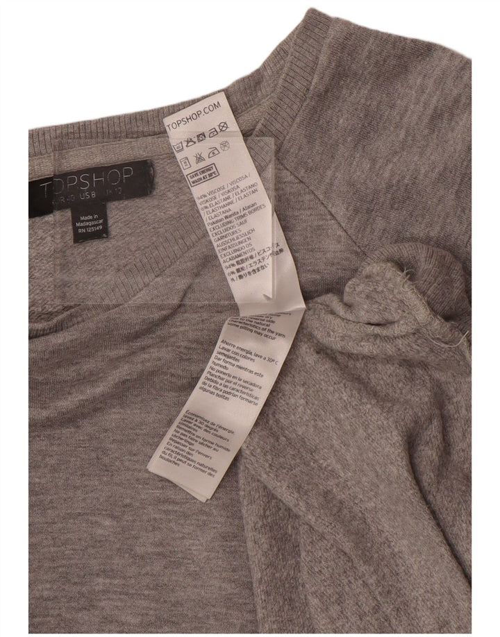 Topshop moletom feminino oversized jumper UK 12 viscose cinza médio
